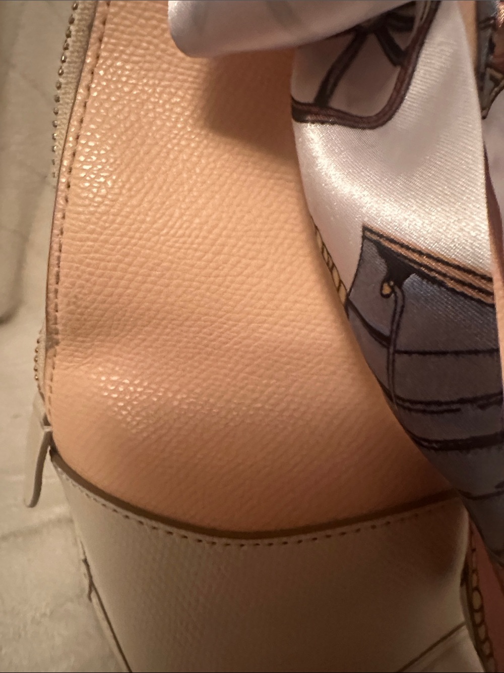 Coach Pebbled Leather Dome Satchel in Pale Pink and White - Picture 9 of 11